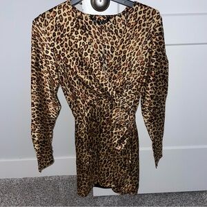 Leopard Print Wrap Dress